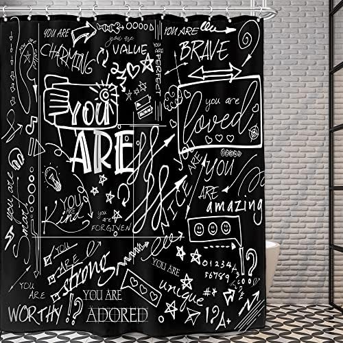 AMBZEK Black Funny Quotes 6-Piece Set for Bathroom Inspirational Art