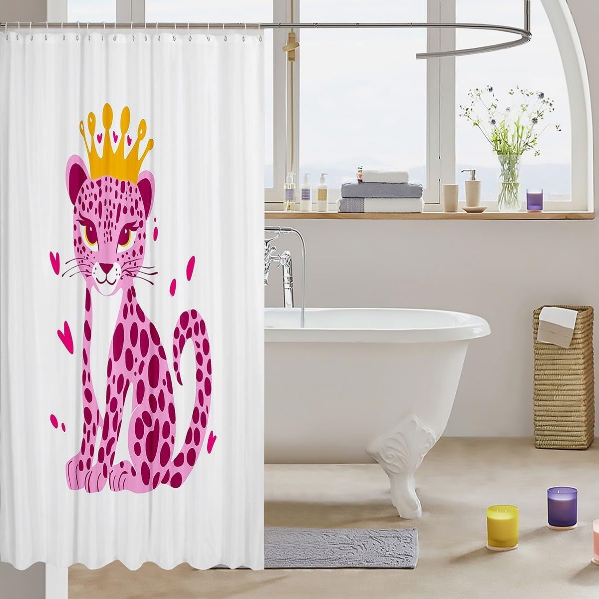 Leopard Cartoon Shower Curtains