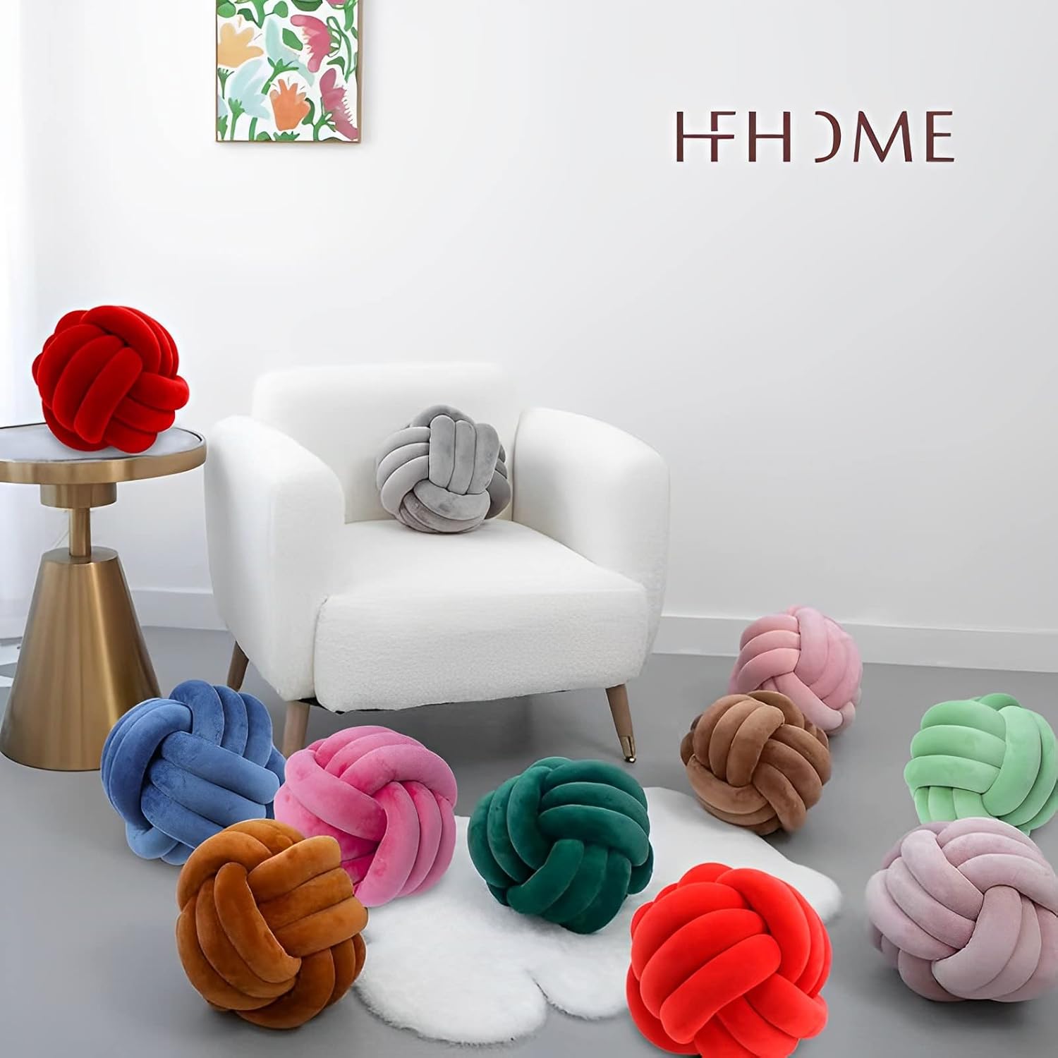 Stylish Knot Ball Pillow Multi-Functional Handmade Plush for Home Kids