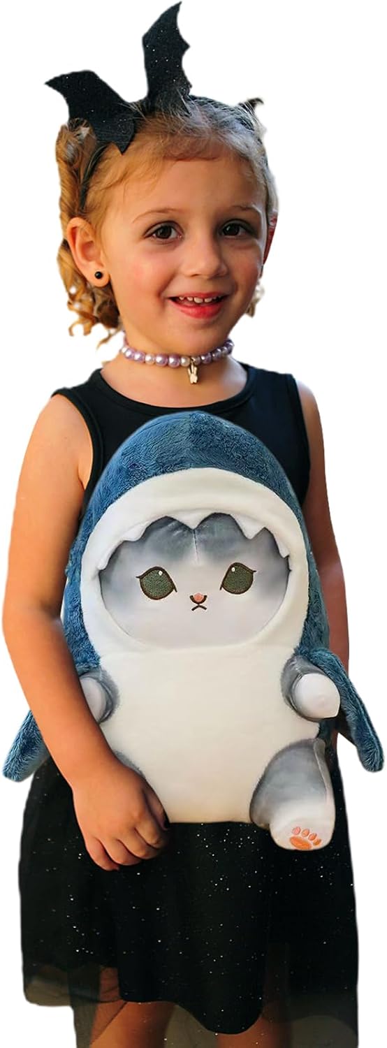 Kawaii Shark Cat Plush Toy Stress Relief Unique Gift