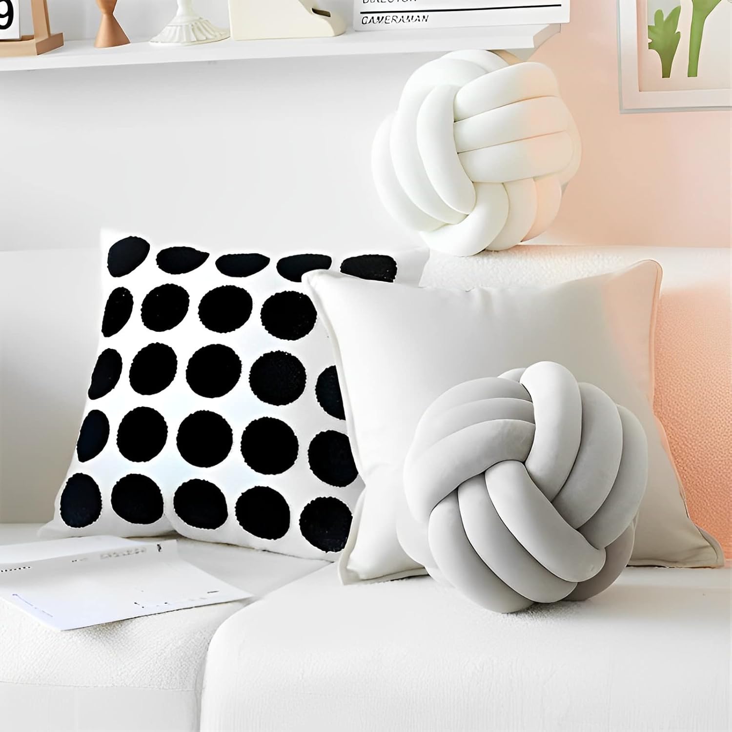 Stylish Knot Ball Pillow Multi-Functional Handmade Plush for Home Kids