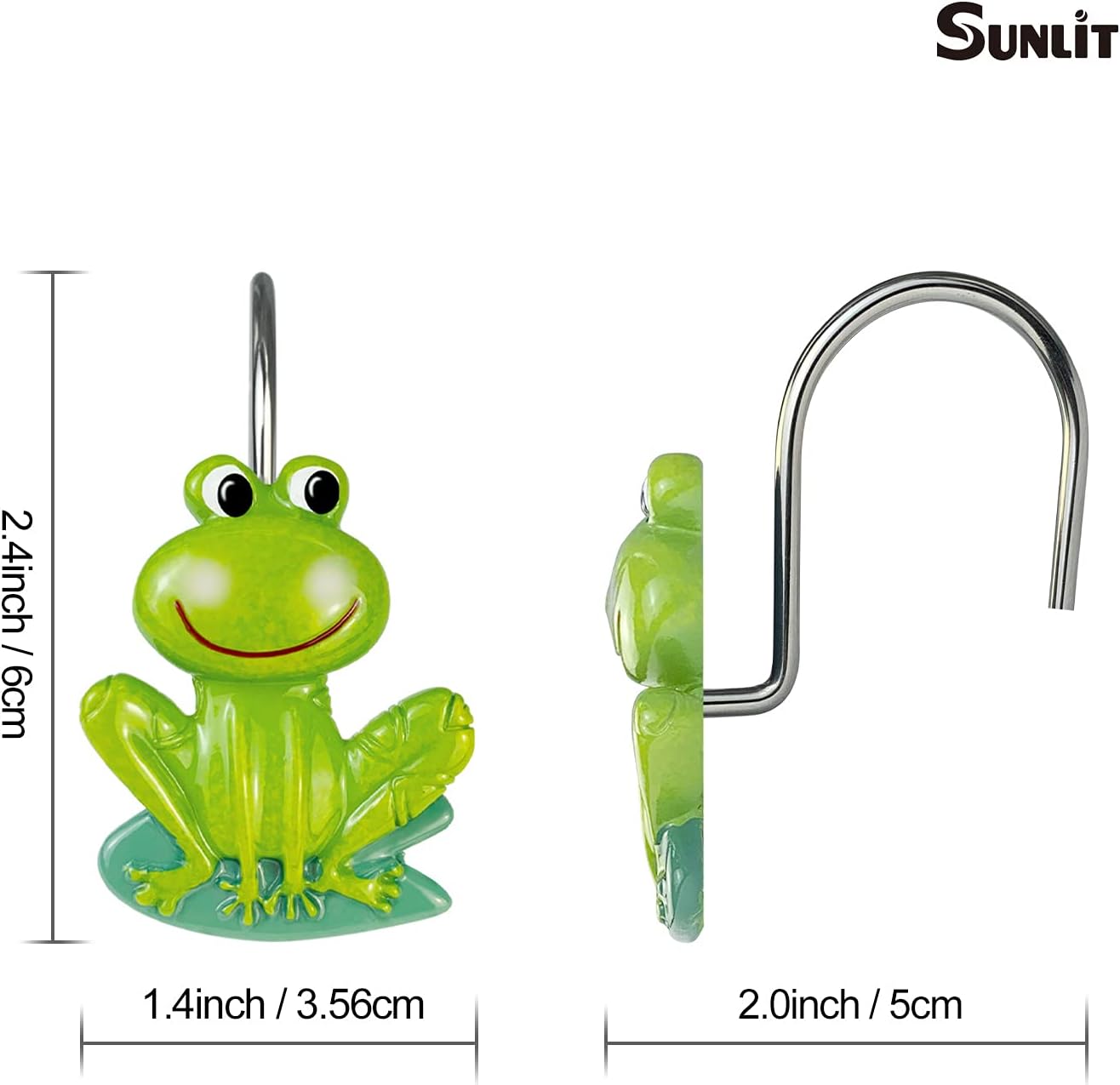 SunlitFarmhouseFrogShowerCurtainHooks