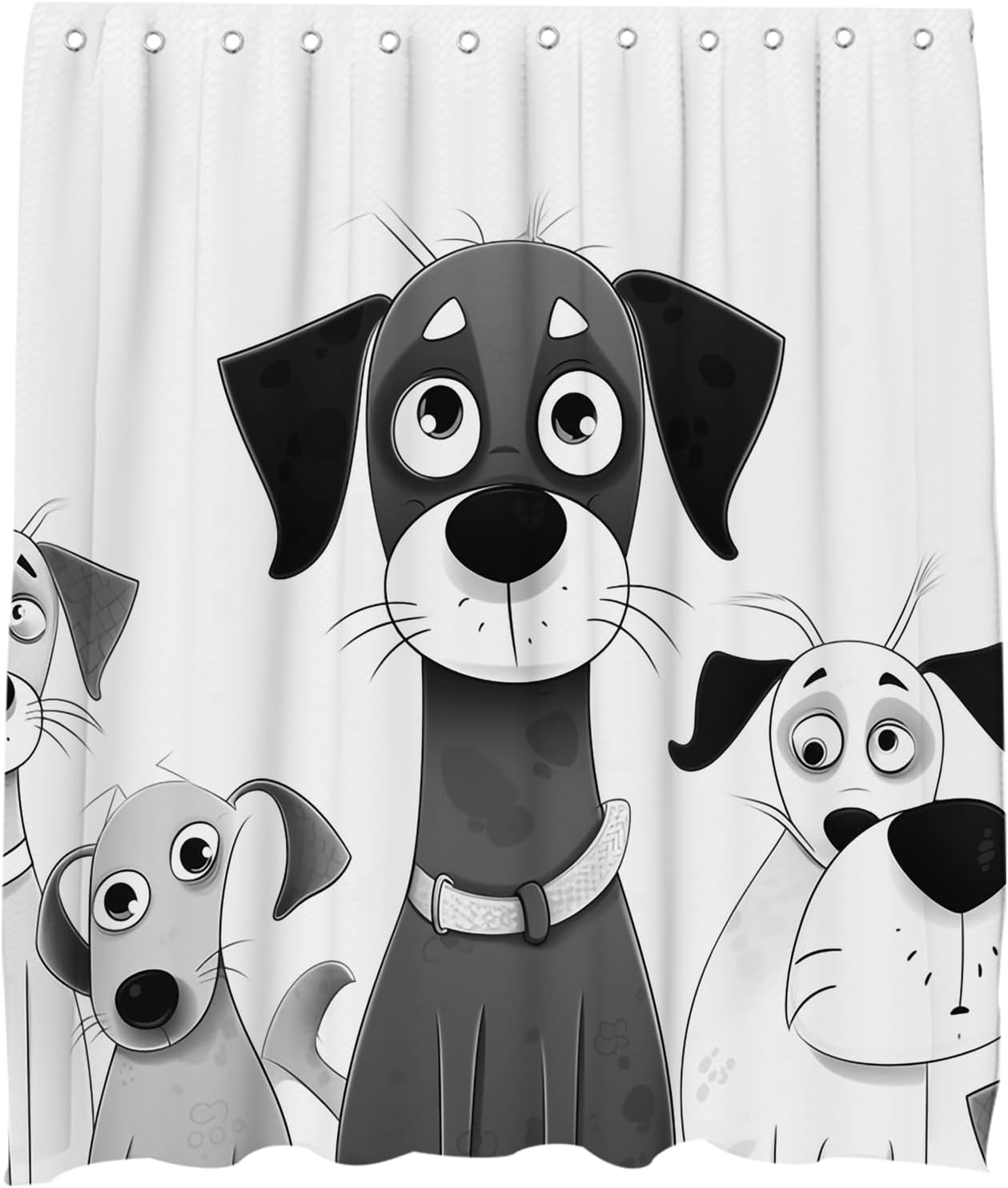 Elegant Spot Dog Bathroom Shower Curtain Set