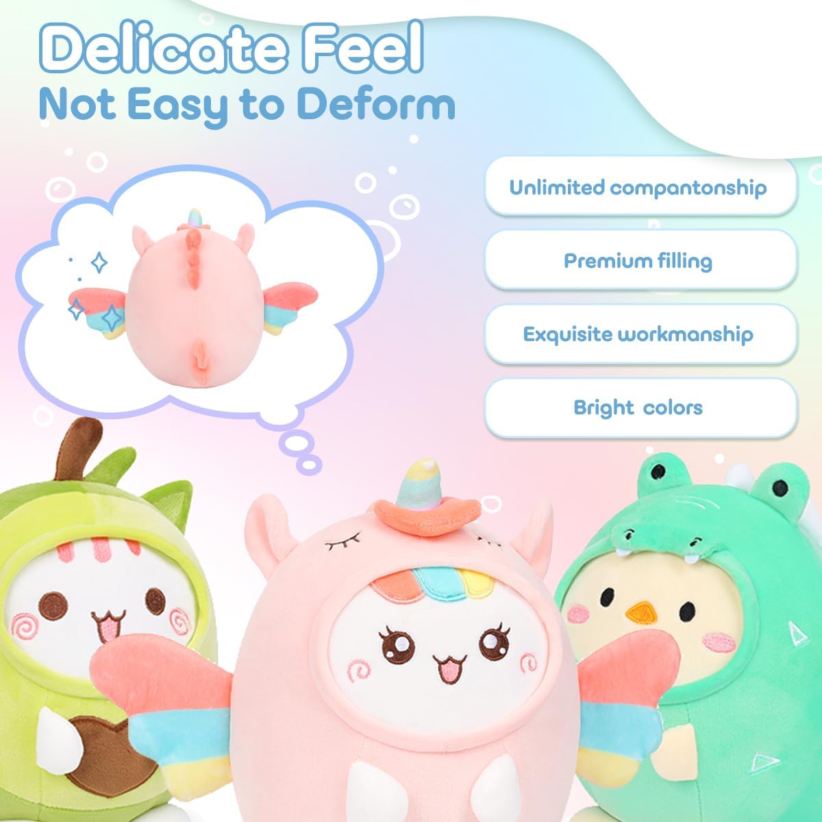 Cute Plush Unicorn Cat Pillow Kawaii Stuffed Animal