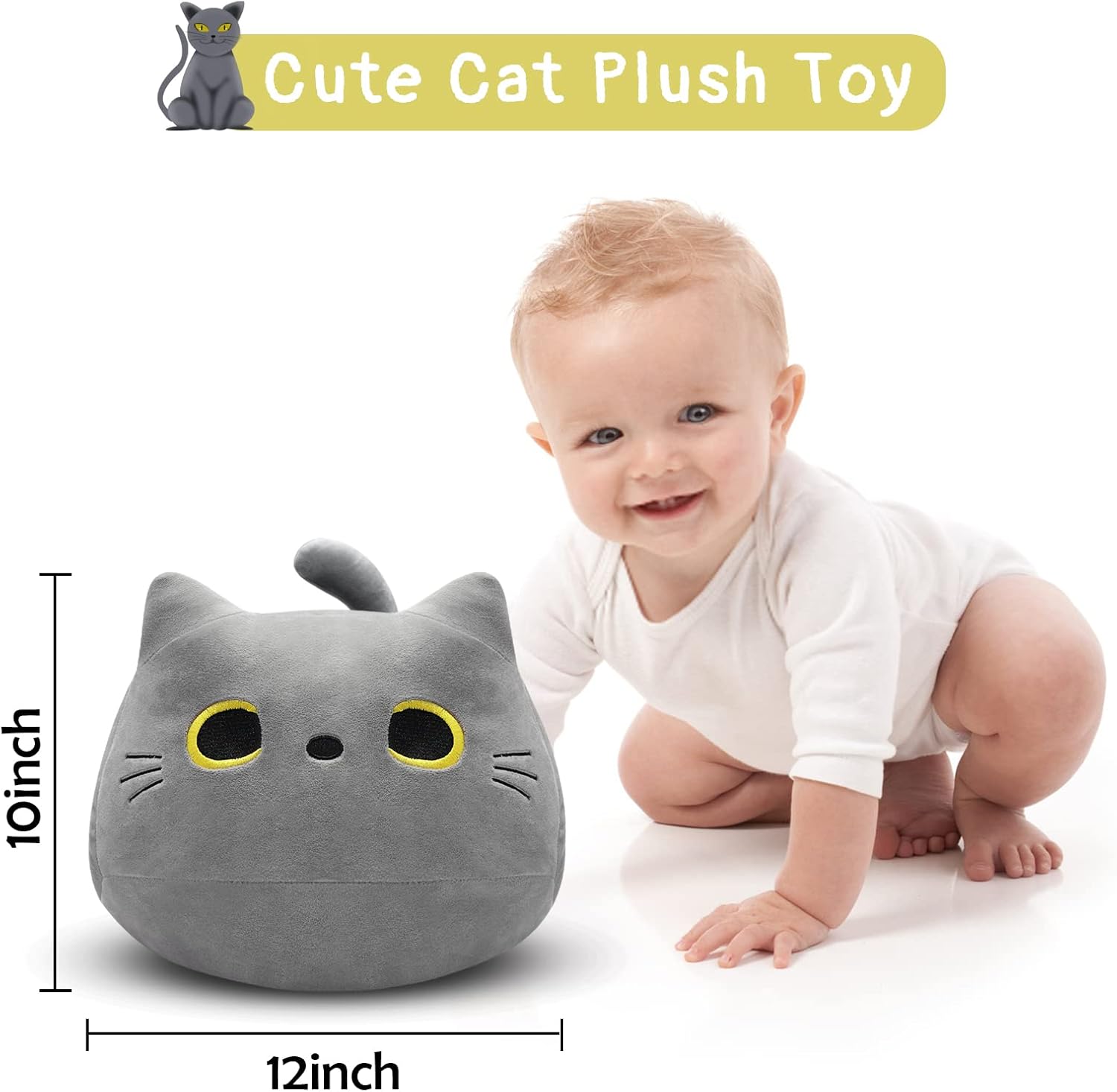 Gray Cat Plush Pillows Toys