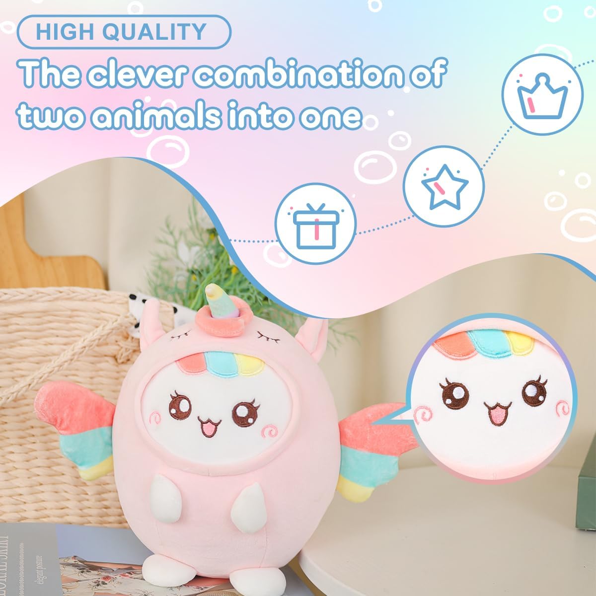 Cute Plush Unicorn Cat Pillow Kawaii Stuffed Animal