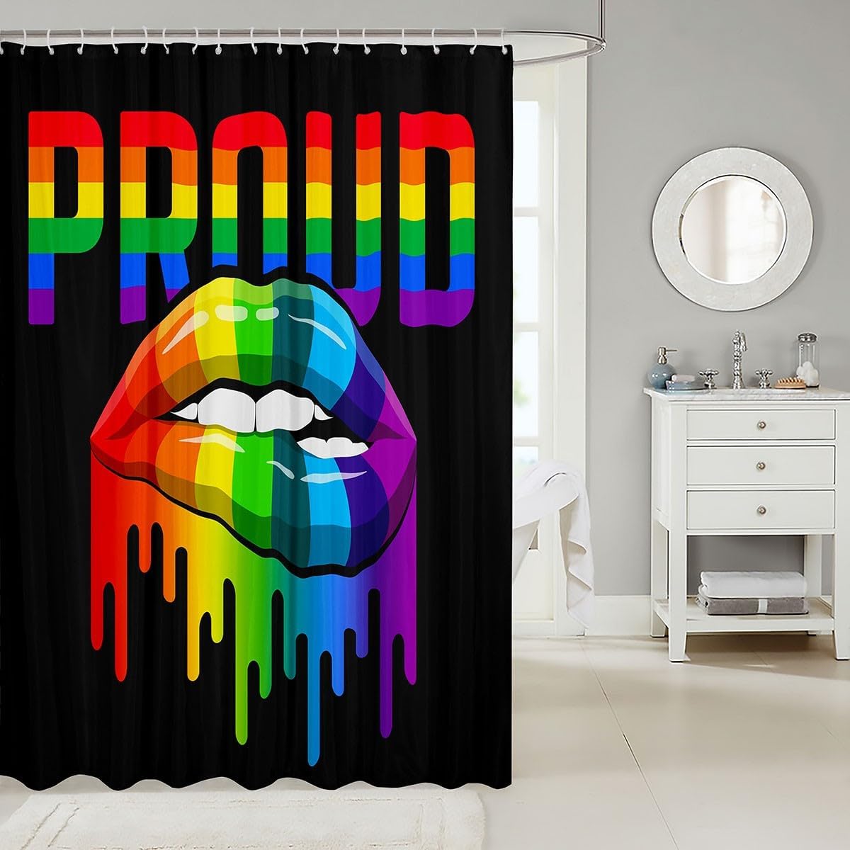 Pride Theme Shower Curtain Set 72x72 Inch