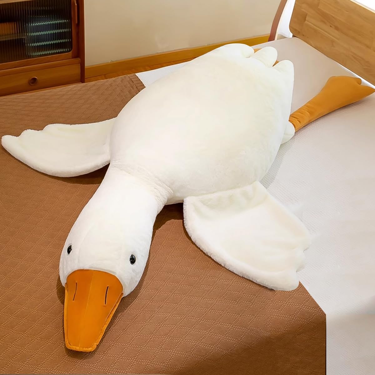 195 Inches White Goose Plush Pillow Toy