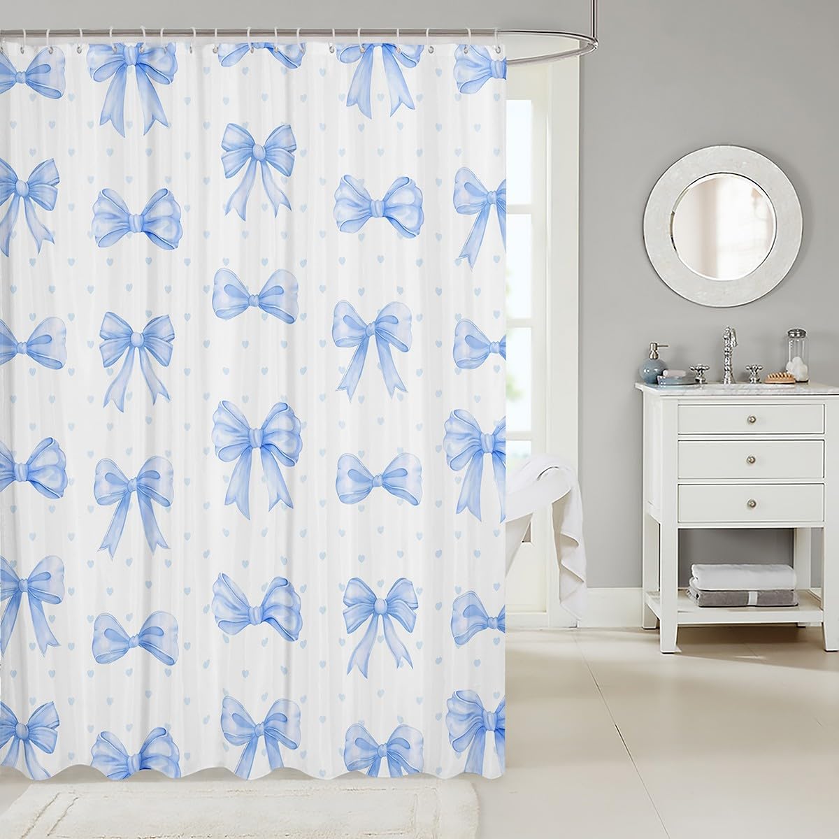 Feelyou Kids Bowknot Dreamy Princess Shower Curtain Set