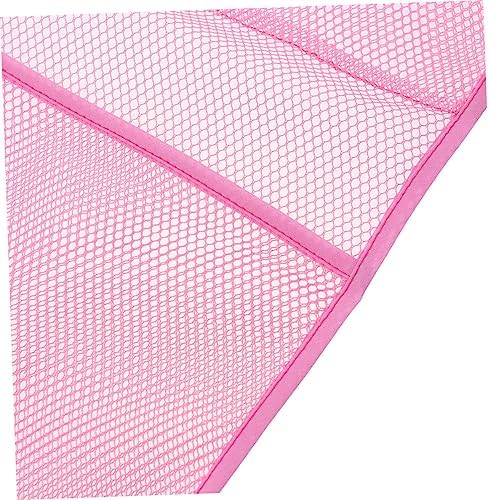 SHOWERORO Space-Saving Mesh Organizer 4-Ring Hangers Pink