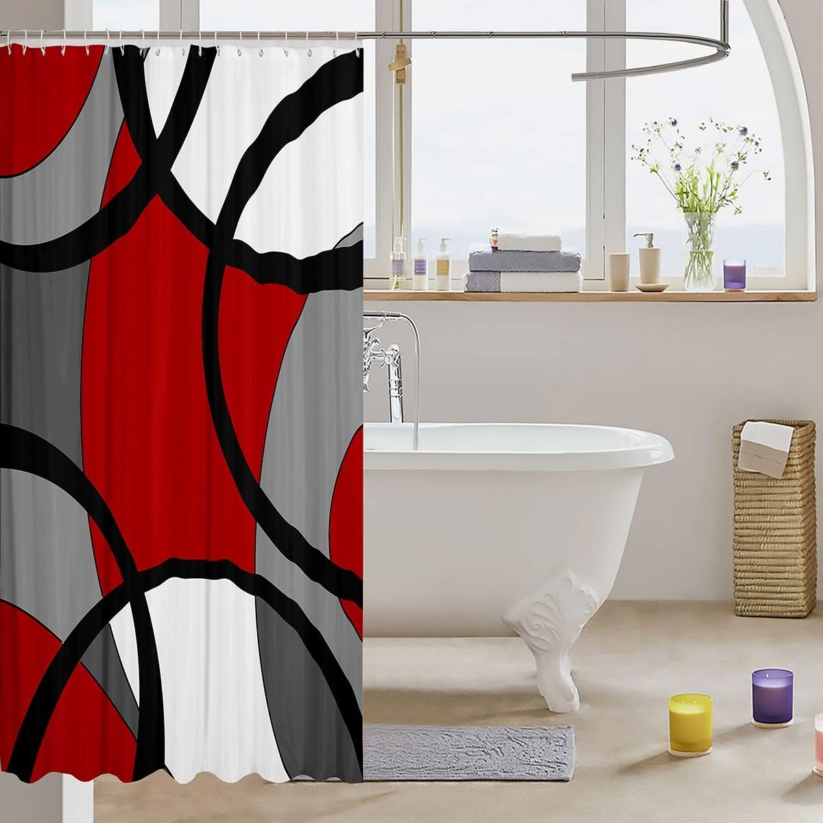 Feelyou 72x72 Modern Geometric Shower Curtain Set