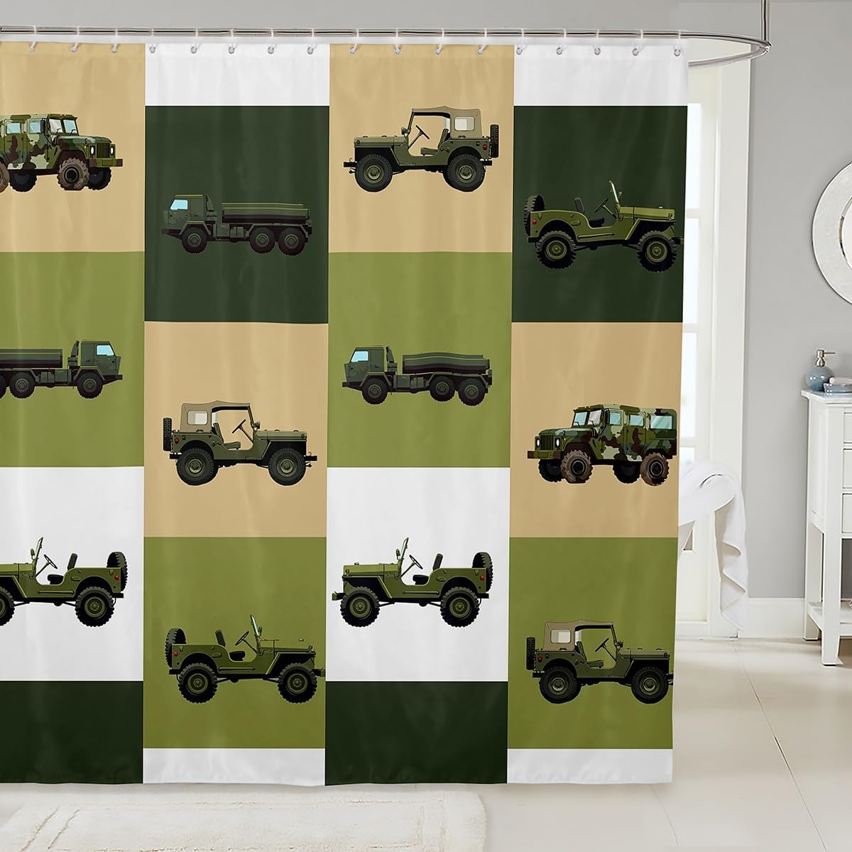 Feelyou Cartoon Car Shower Curtain