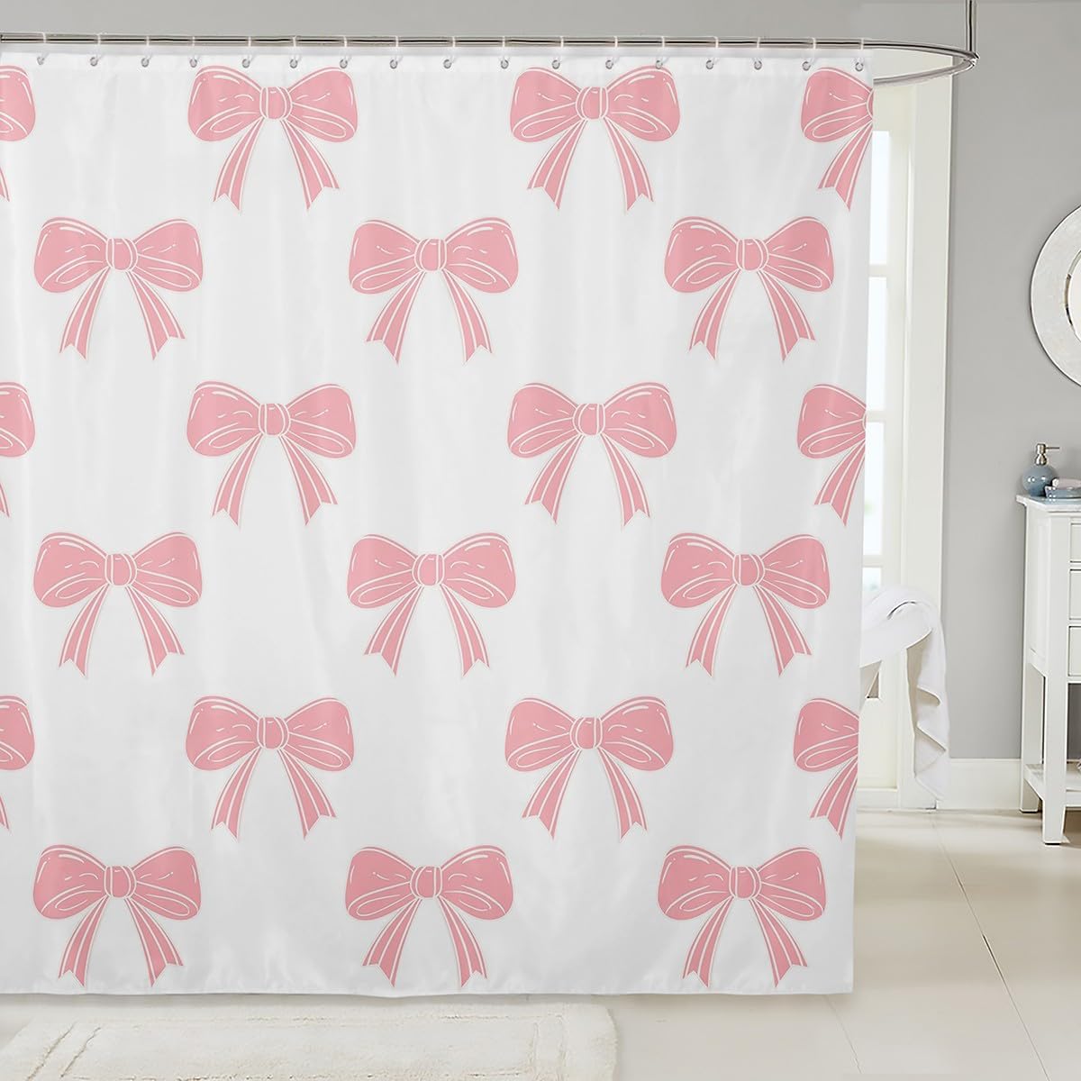Gpictured Bow Bath Curtain for Kids Adults 72x72 Unique Fun Waterproof