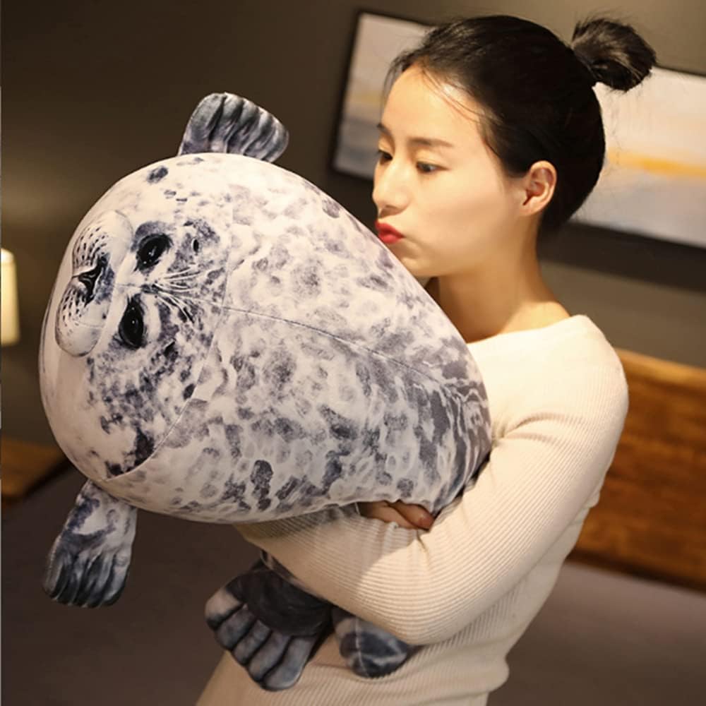 JPORSHU 16-inch seal plush pillow soft cute for kids and adults