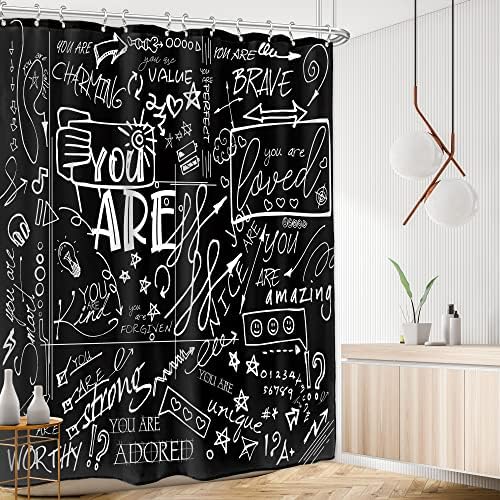 AMBZEK Black Funny Quotes 6-Piece Set for Bathroom Inspirational Art