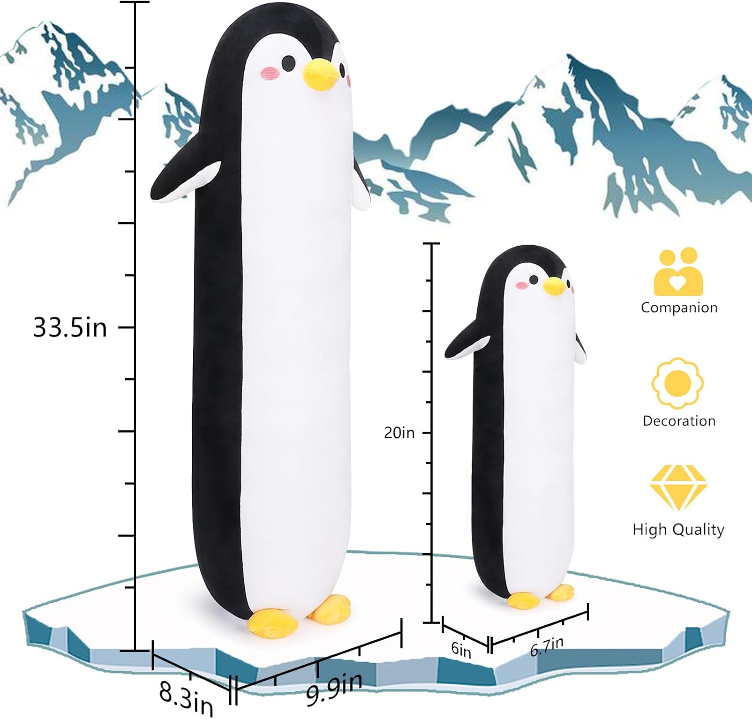 Sprinqdawin Long Penguin Plush Pillow