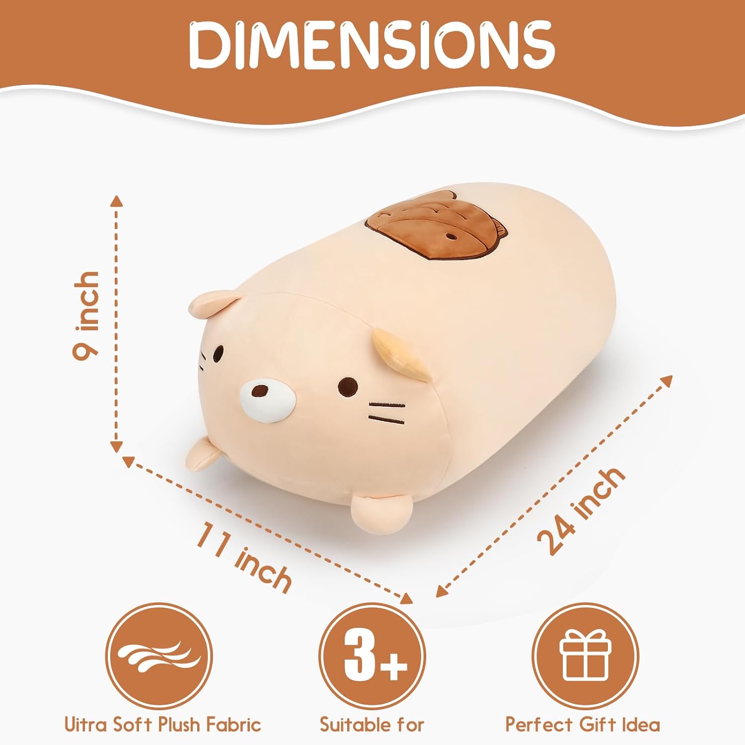 Giant Cute Kitten Plush Pillow Perfect Gift for Kids