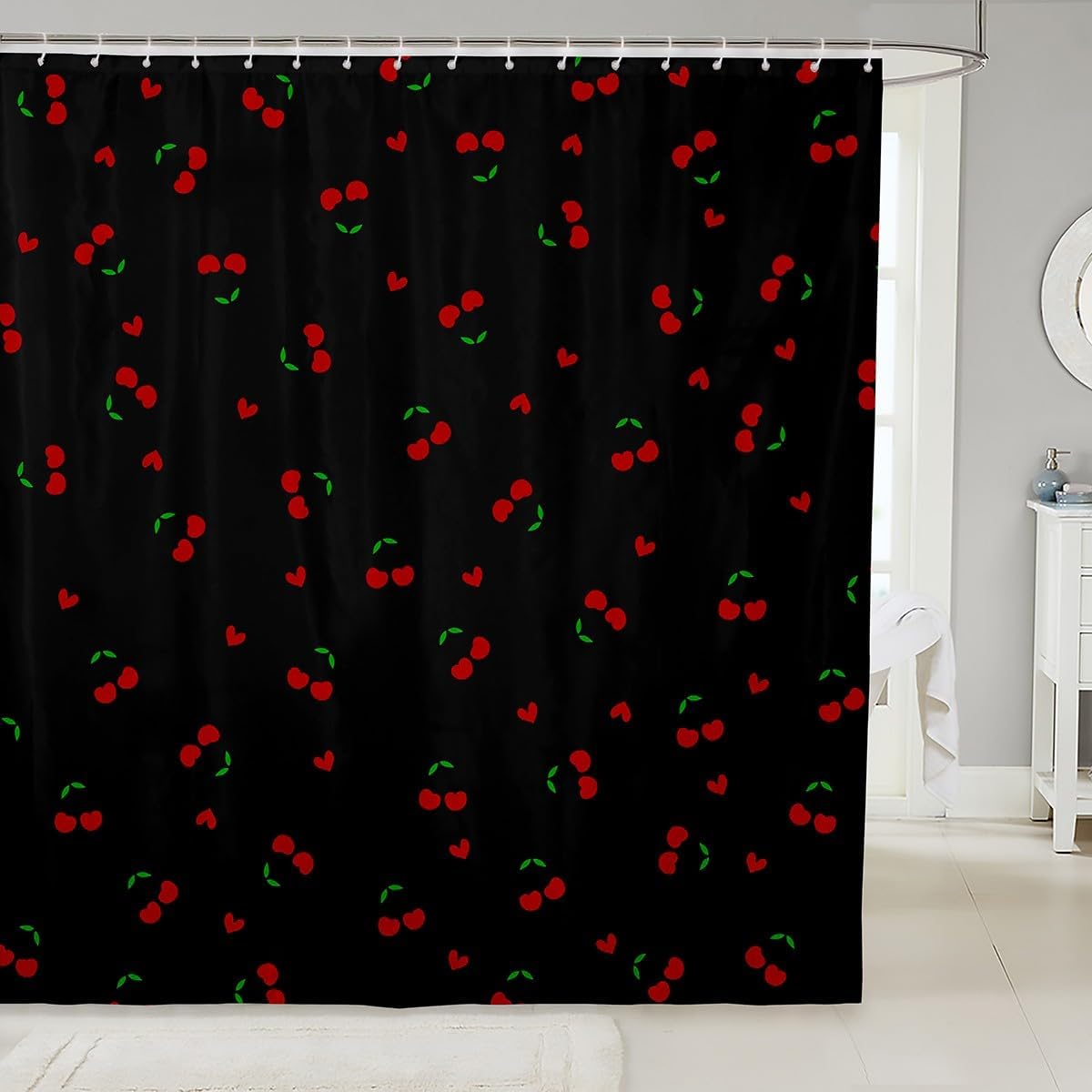 Feelyou Kids 72x72 Shower Curtain Set - Cherry Pattern