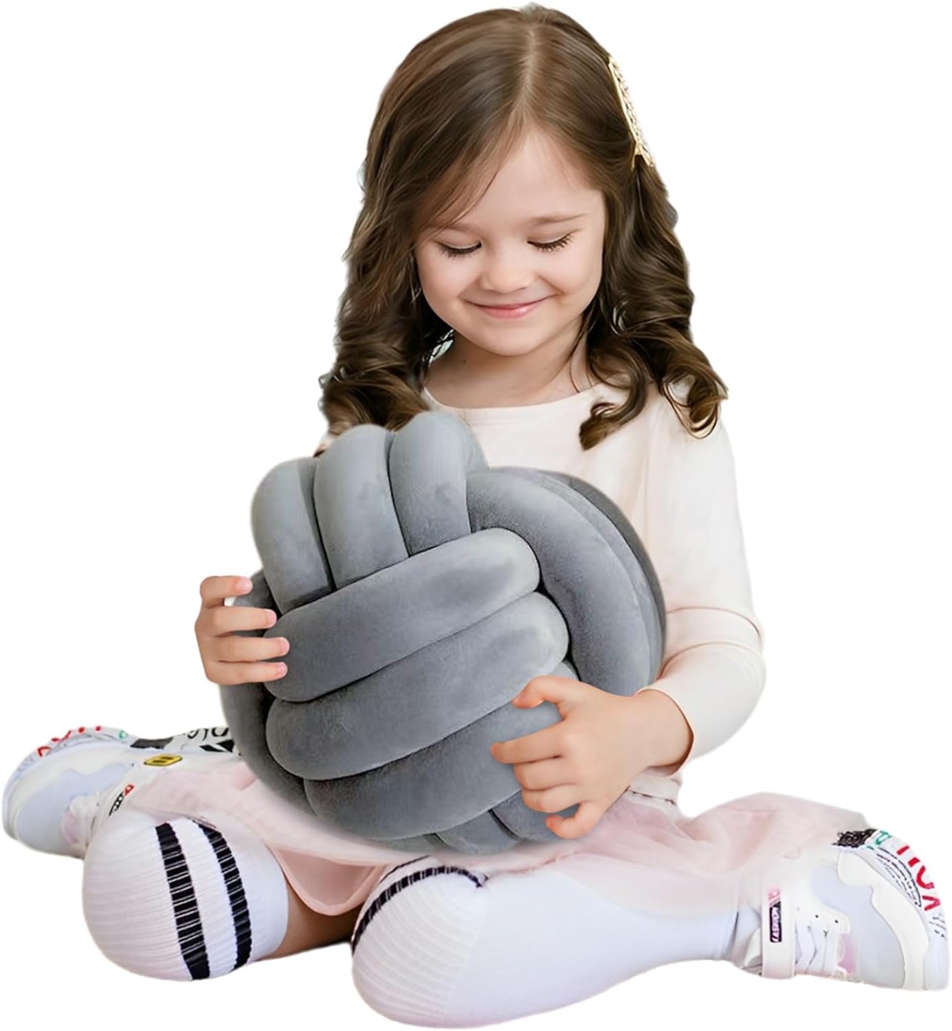 Stylish Knot Ball Pillow Multi-Functional Handmade Plush for Home Kids
