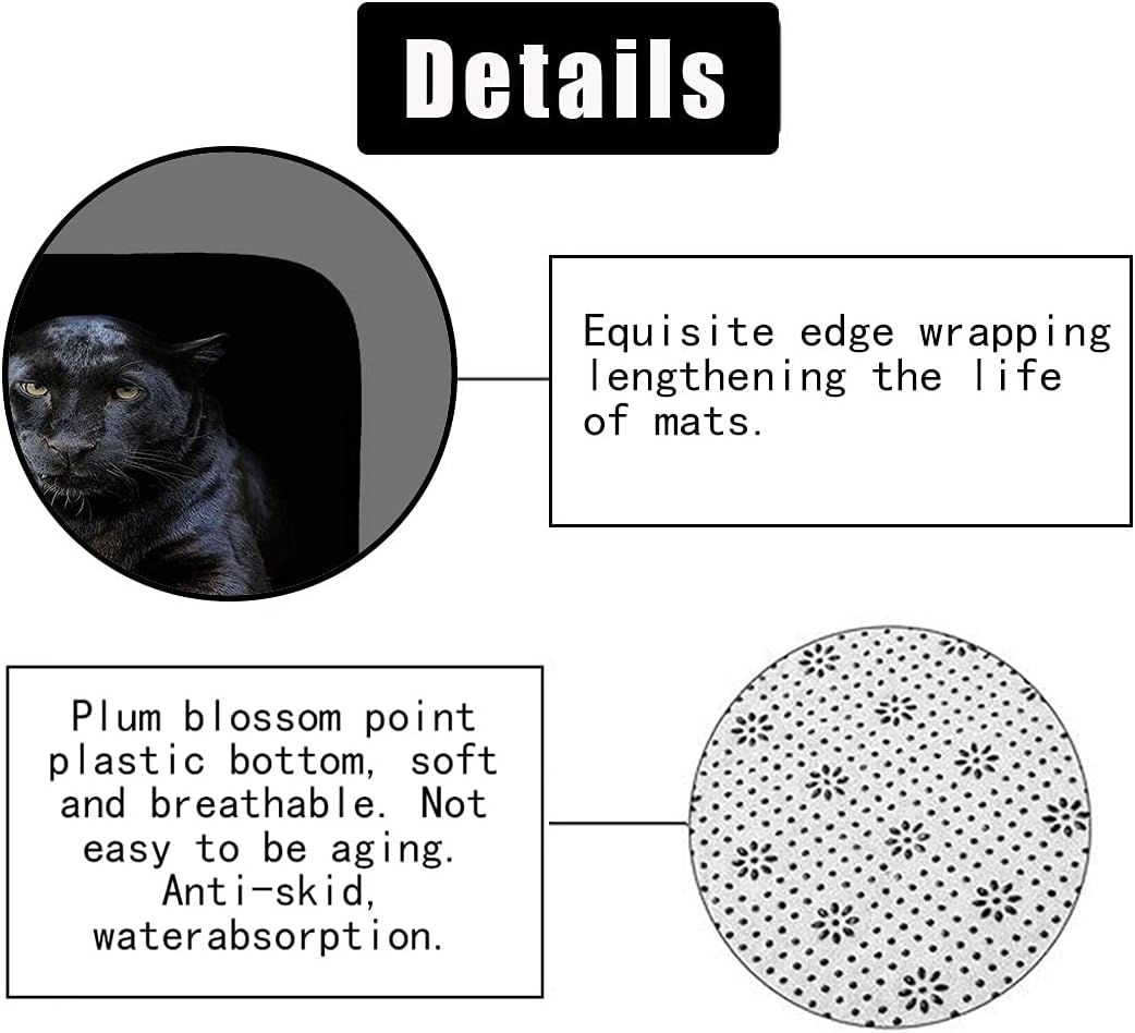 Set of 4 Black Panther Bath Curains with Rugs