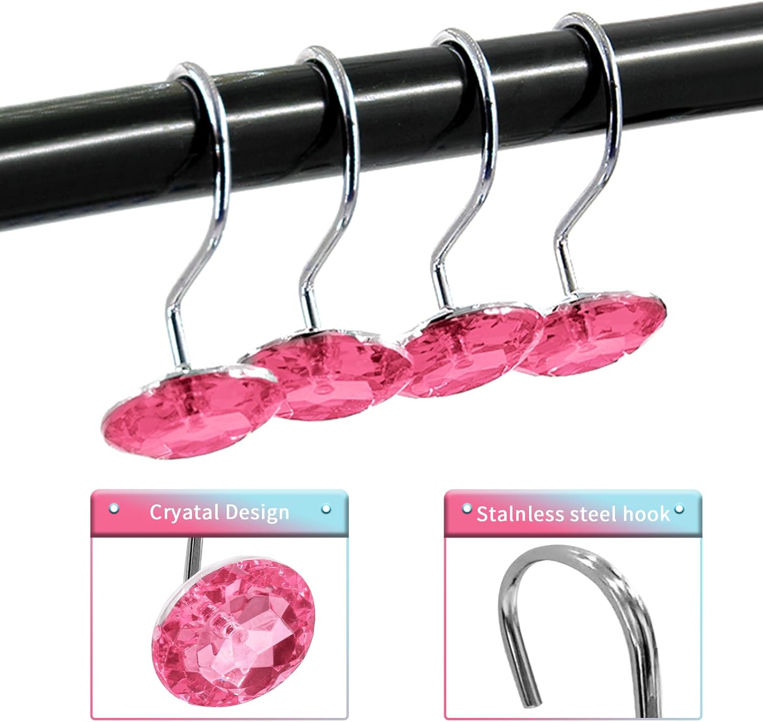 Gibelle Diamond shower curtain hooks