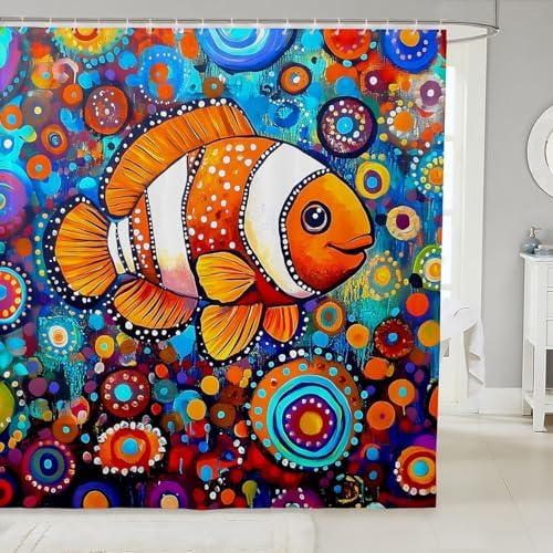 Manfei Clownfish Talk - Eco-Friendly Washable Bathroom Curtain