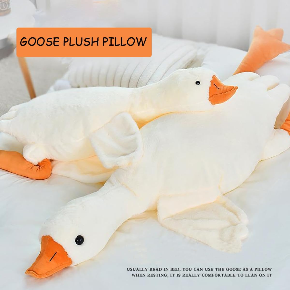 195 Inches White Goose Plush Pillow Toy