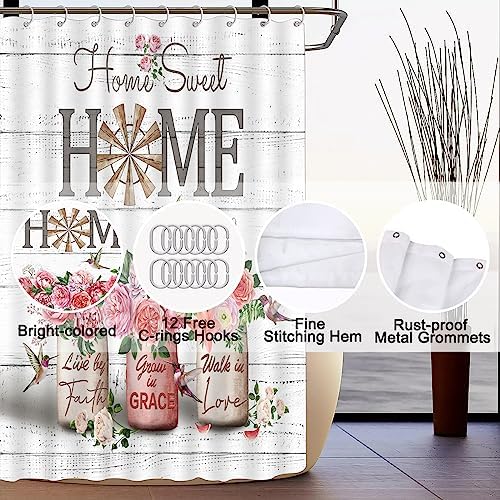 Home Sweet Bathroom Set with Red Rose Peony Style