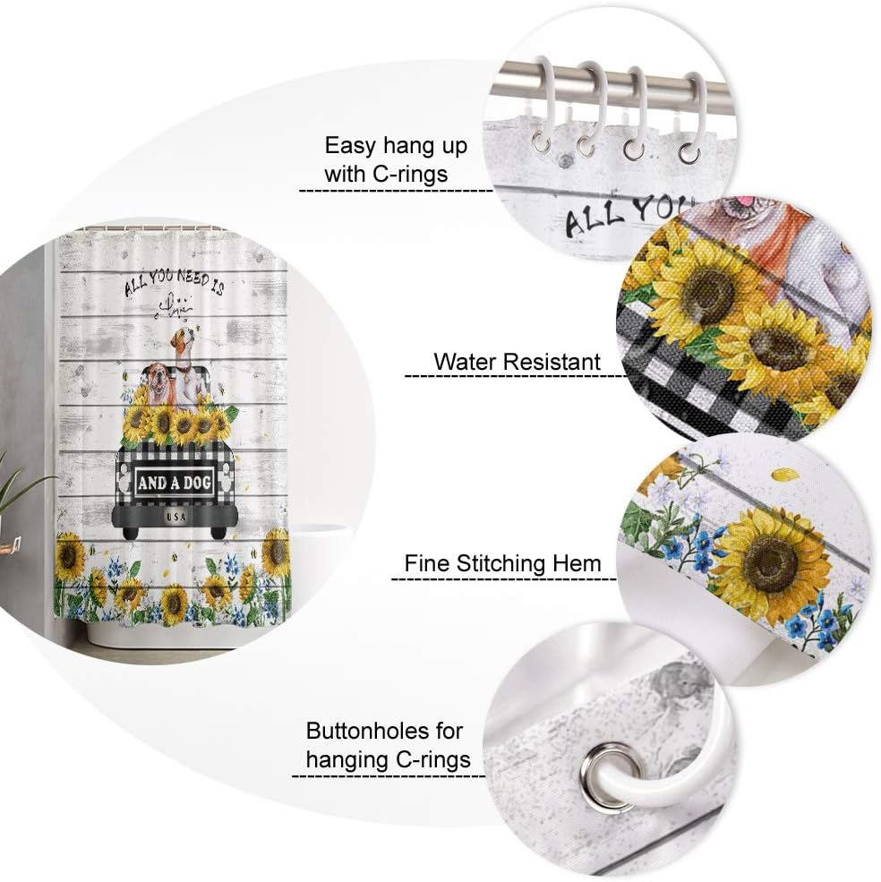 12-Piece Waterproof Bathroom Curtain Set Original Design