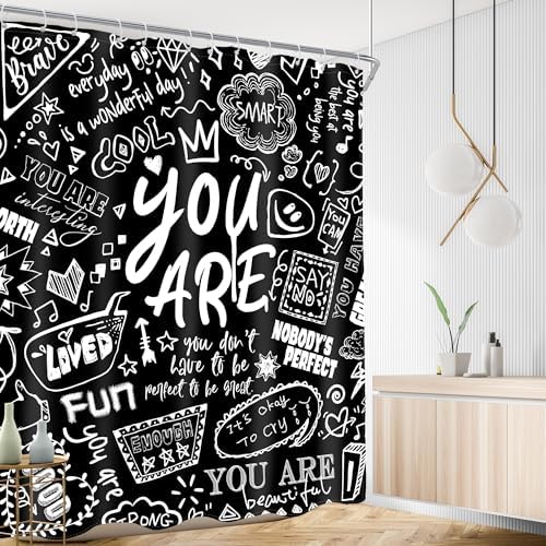 AMBZEK Kids Inspirational Quotes shower curtain