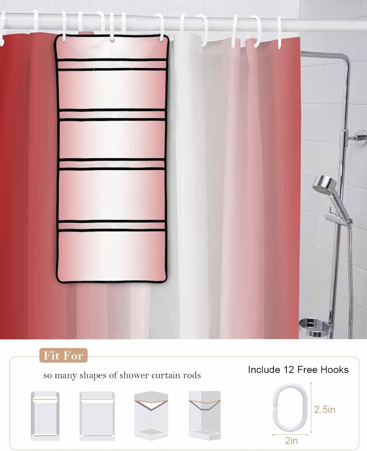 EZON-CH 36x72 waterproof shower curtain set Durable Breathable and Stylish