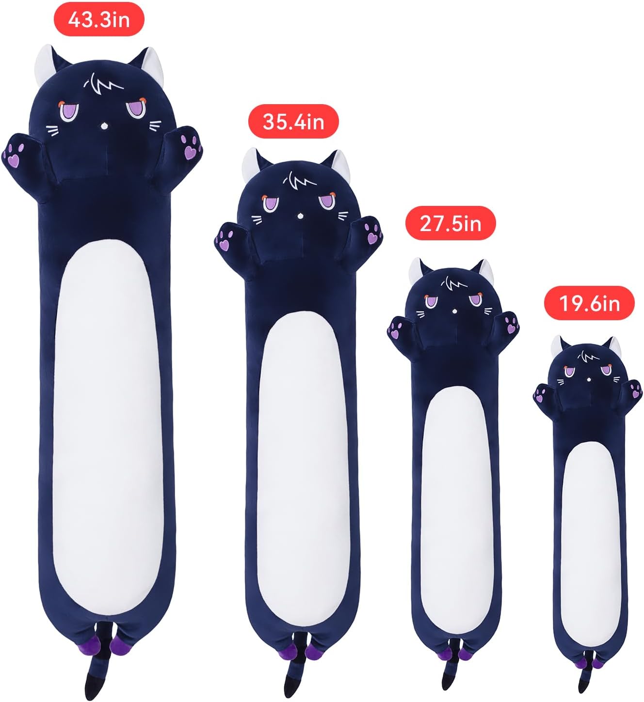MIAOHAHA Long Plush Genshin Cat Pillow for Kids