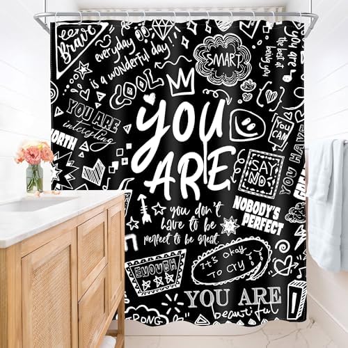 AMBZEK Kids Inspirational Quotes shower curtain