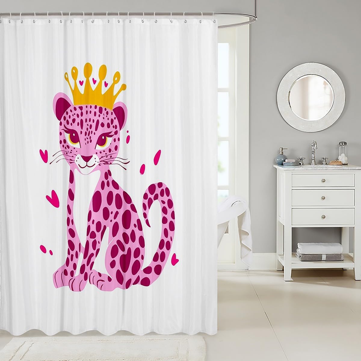 Leopard Cartoon Shower Curtains