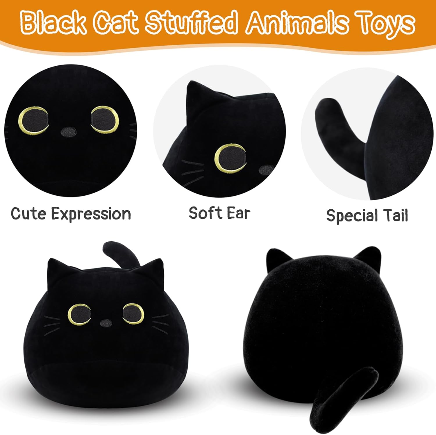 Black Cat Plush Pillow Soft Comfortable for Your Cat