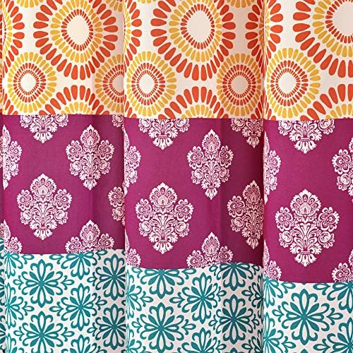 Fuchsia Orange Bohemian Stripe Shower Curtain
