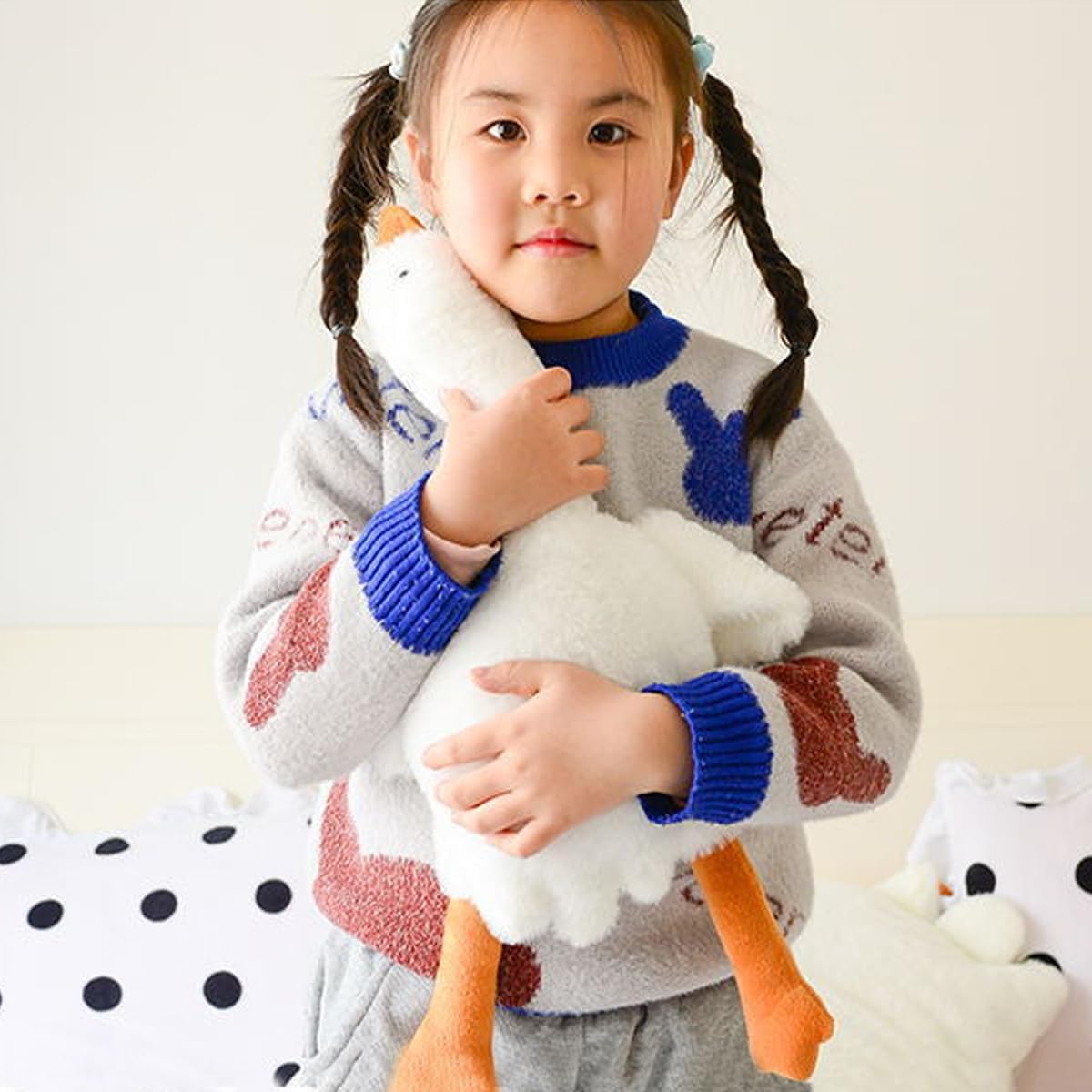 195 Inches White Goose Plush Pillow Toy