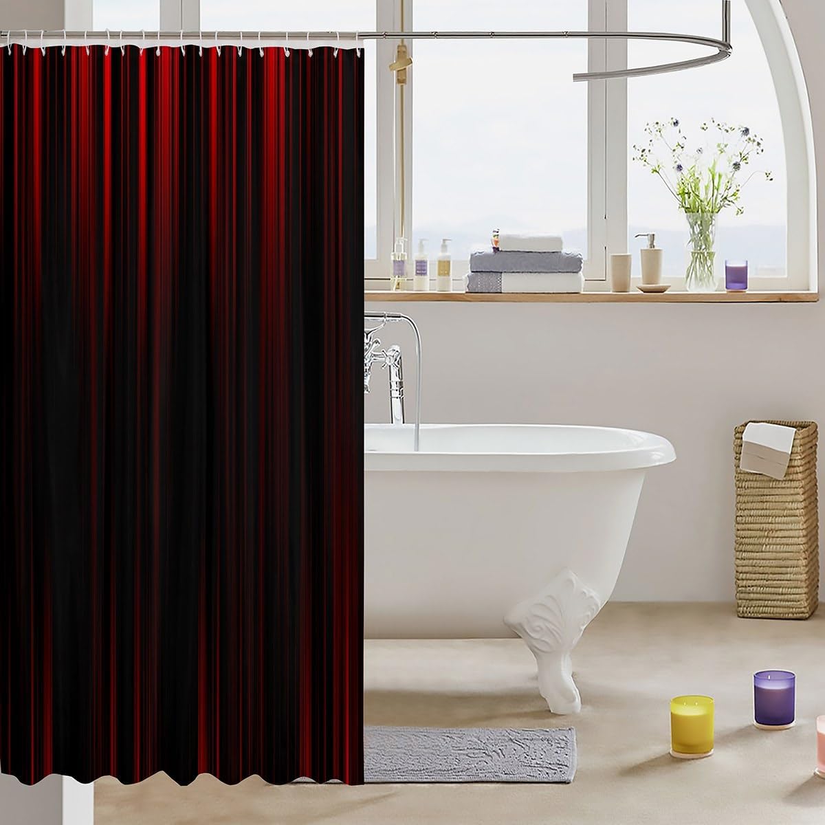 Feelyou Geometric Abstract Ombre Shower Curtain 72x72 inches Boys Girls Bathroom Accessories
