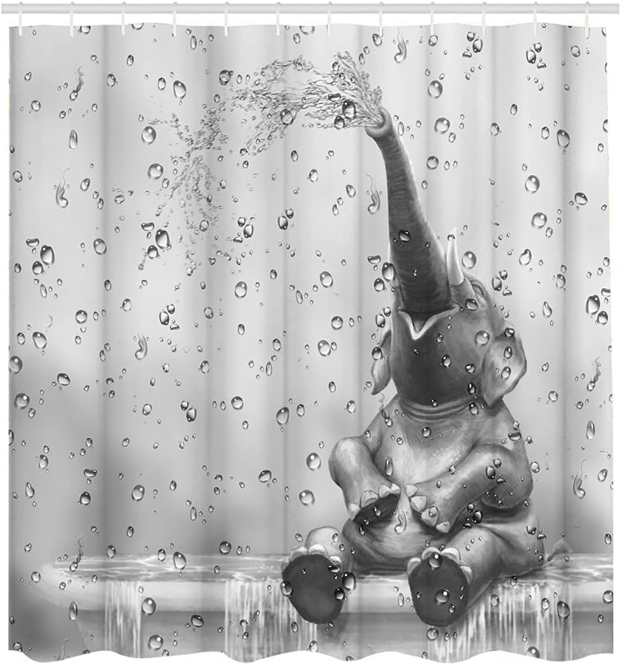 KREATIVE ARTS African Elephant Bath Curtain