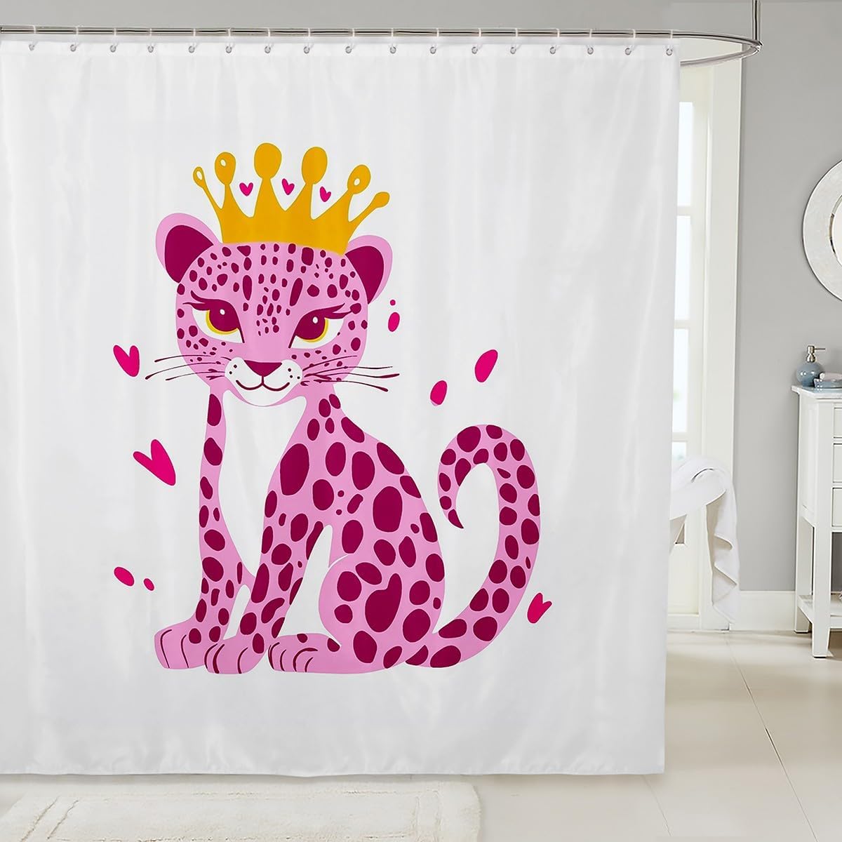 Leopard Cartoon Shower Curtains