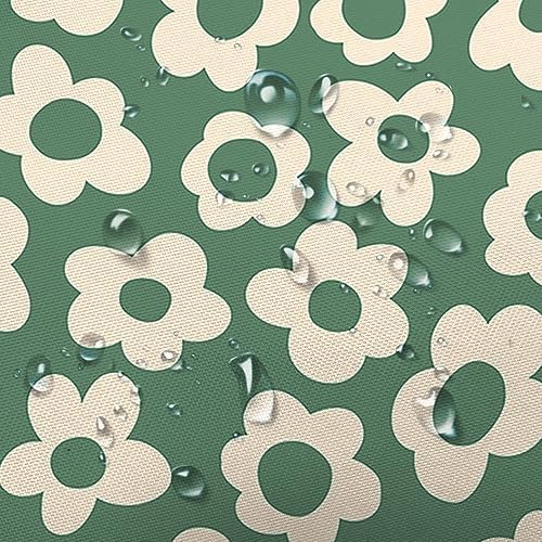 Stunning Sage Green Daisy Shower Curtain Boho Retro Sage Green Design