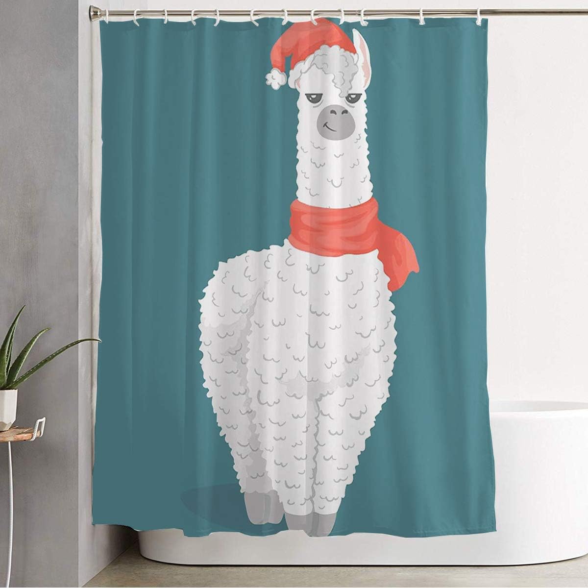 Starobos Cute Lama Shower Curtain Set with Hooks 1