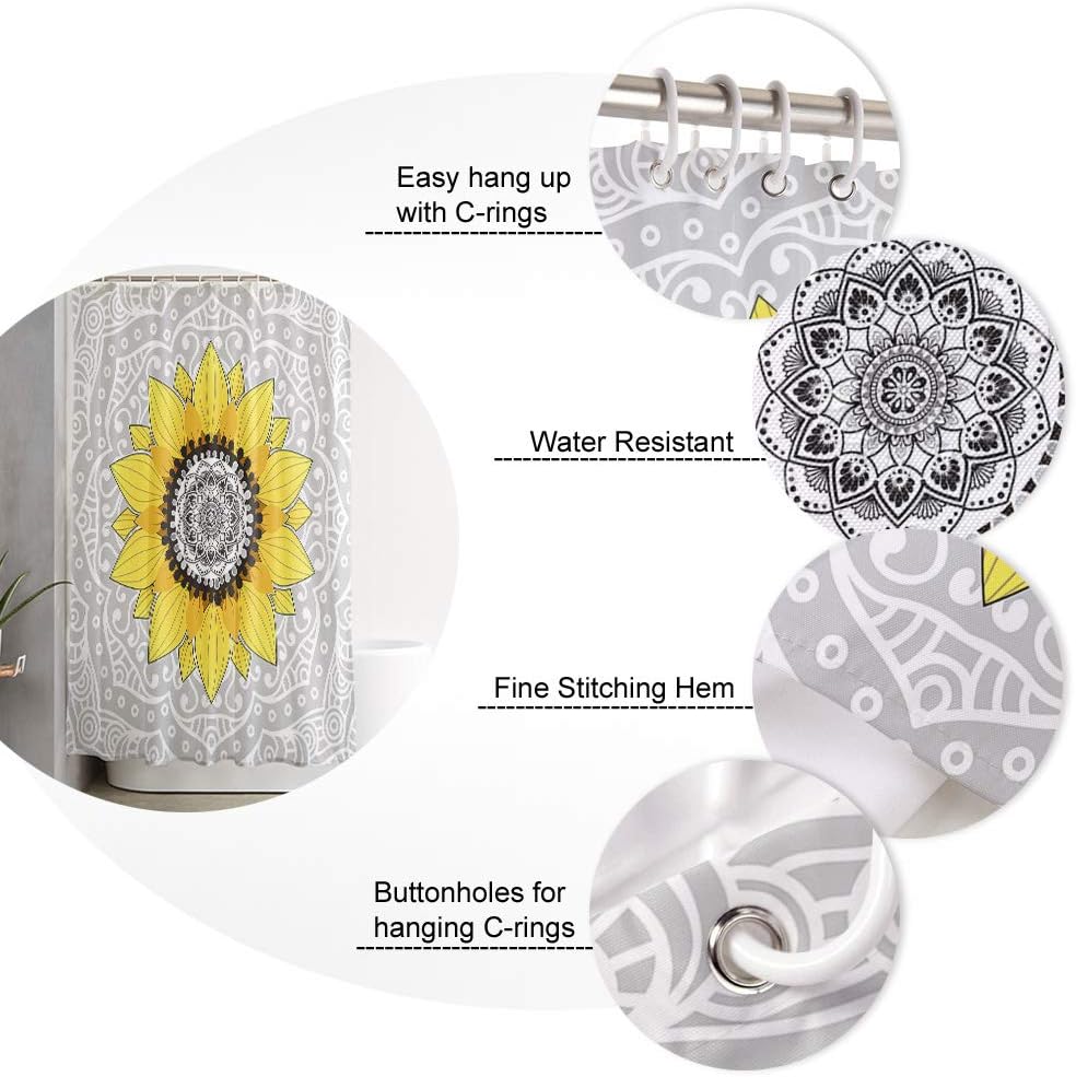 Stylish Mandala Bashroom Curtain Set