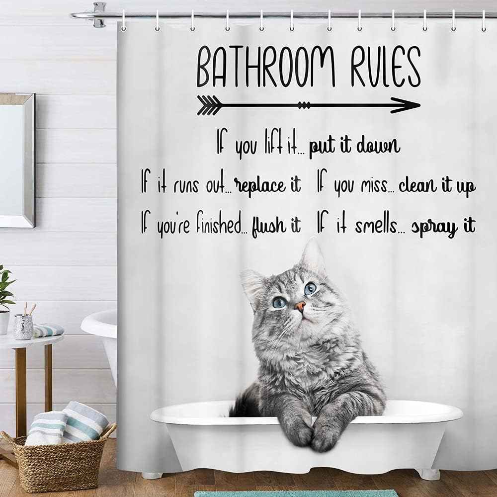 Funny Cat Shower Curtain