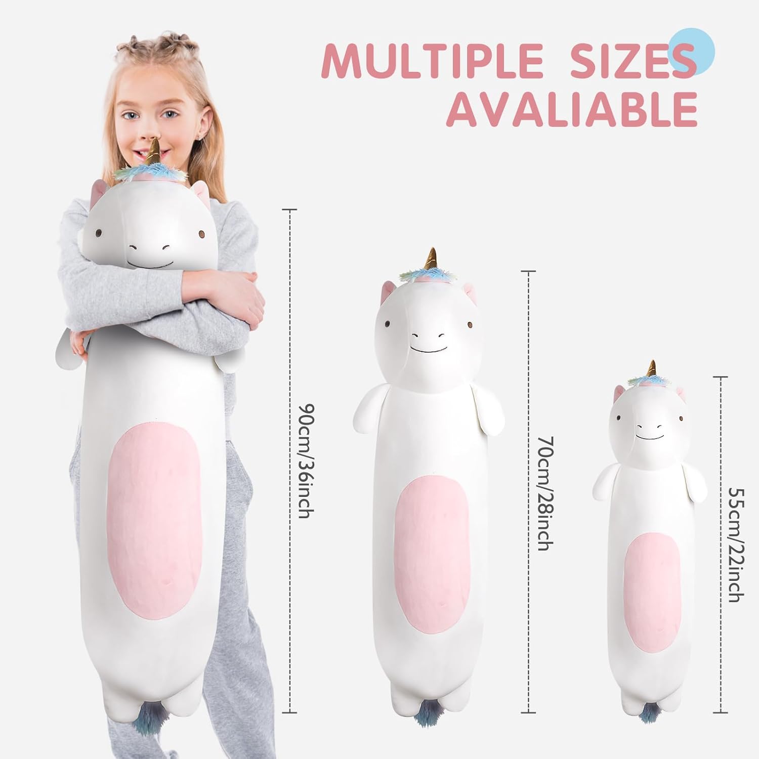 Perfect for Kids Rainbow Unicorn Plush Body Pillow