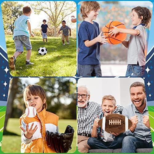 Sratte 4-Piece Sports Plush Pillow Set for Kids