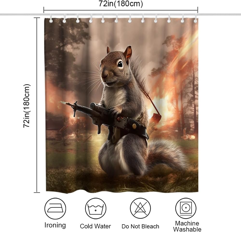 Elevate your bathroom with the Handsome War Rat shower curtain set