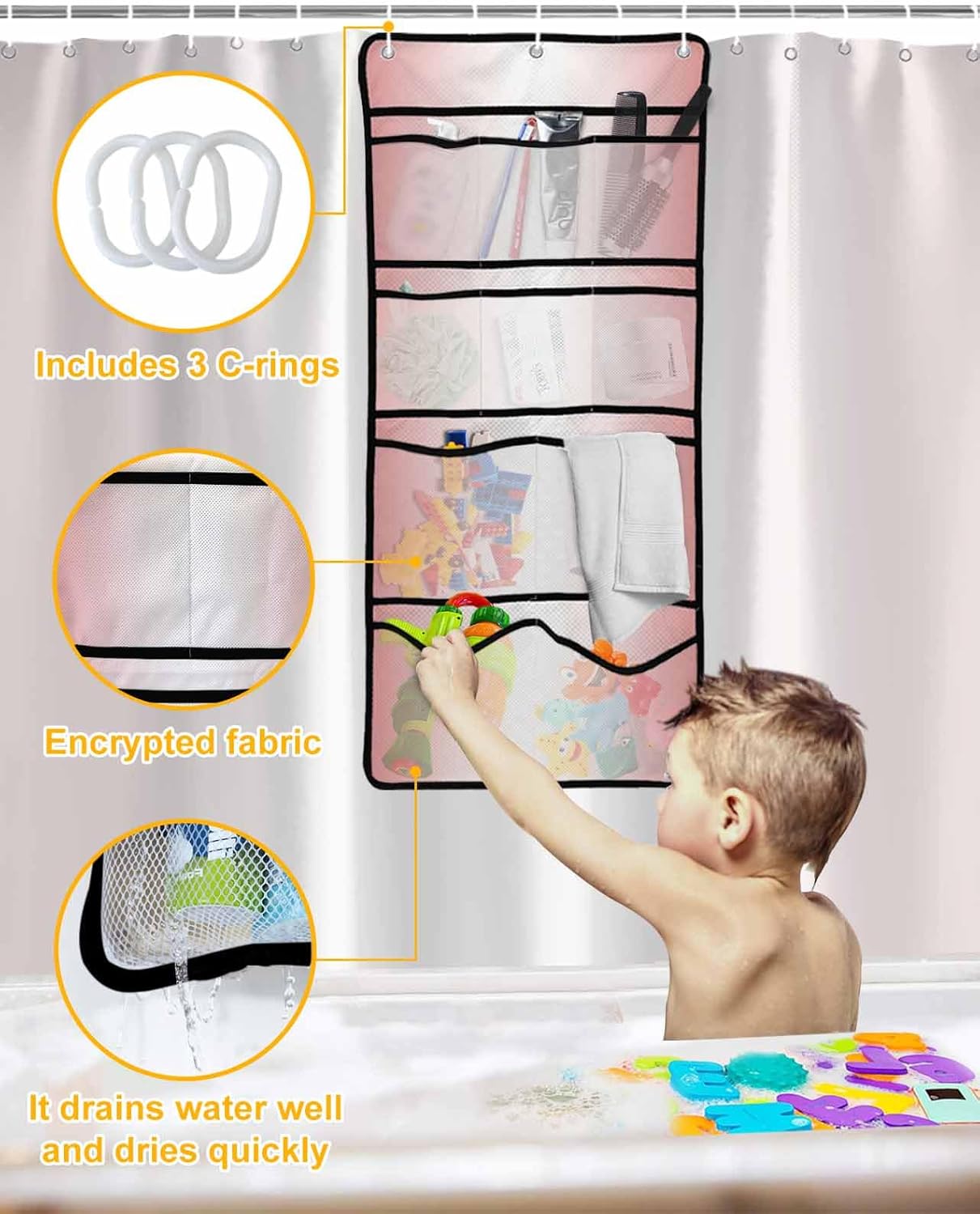 EZON-CH 36x72 waterproof shower curtain set Durable Breathable and Stylish