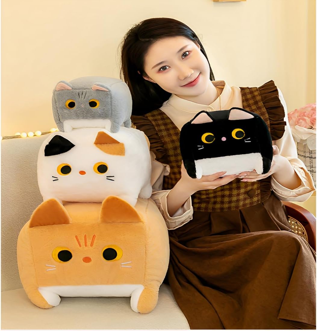 JPORSHU 12 Cute Block Cat Plush Toy for Kids