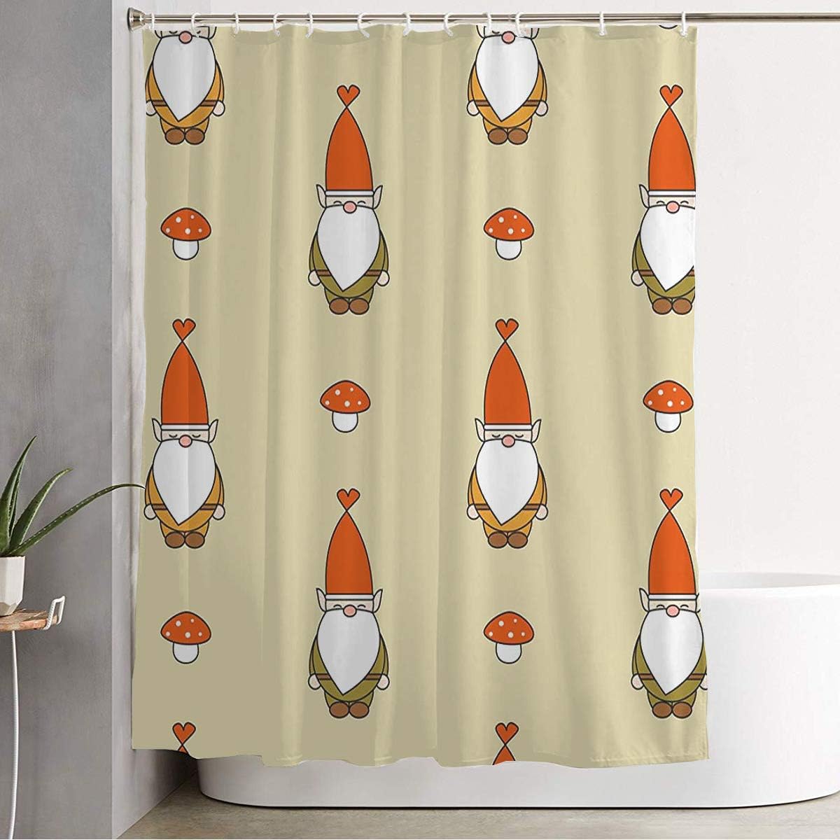 Starobos Red Beard Fairy Gnome Shower Curtain Decor